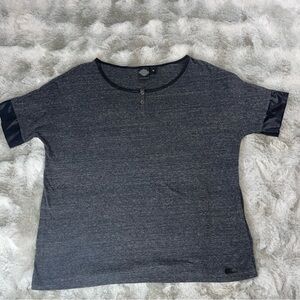 Harley Davidson Heather Gray Short Sleeve Top with Black Trim size XL-0094